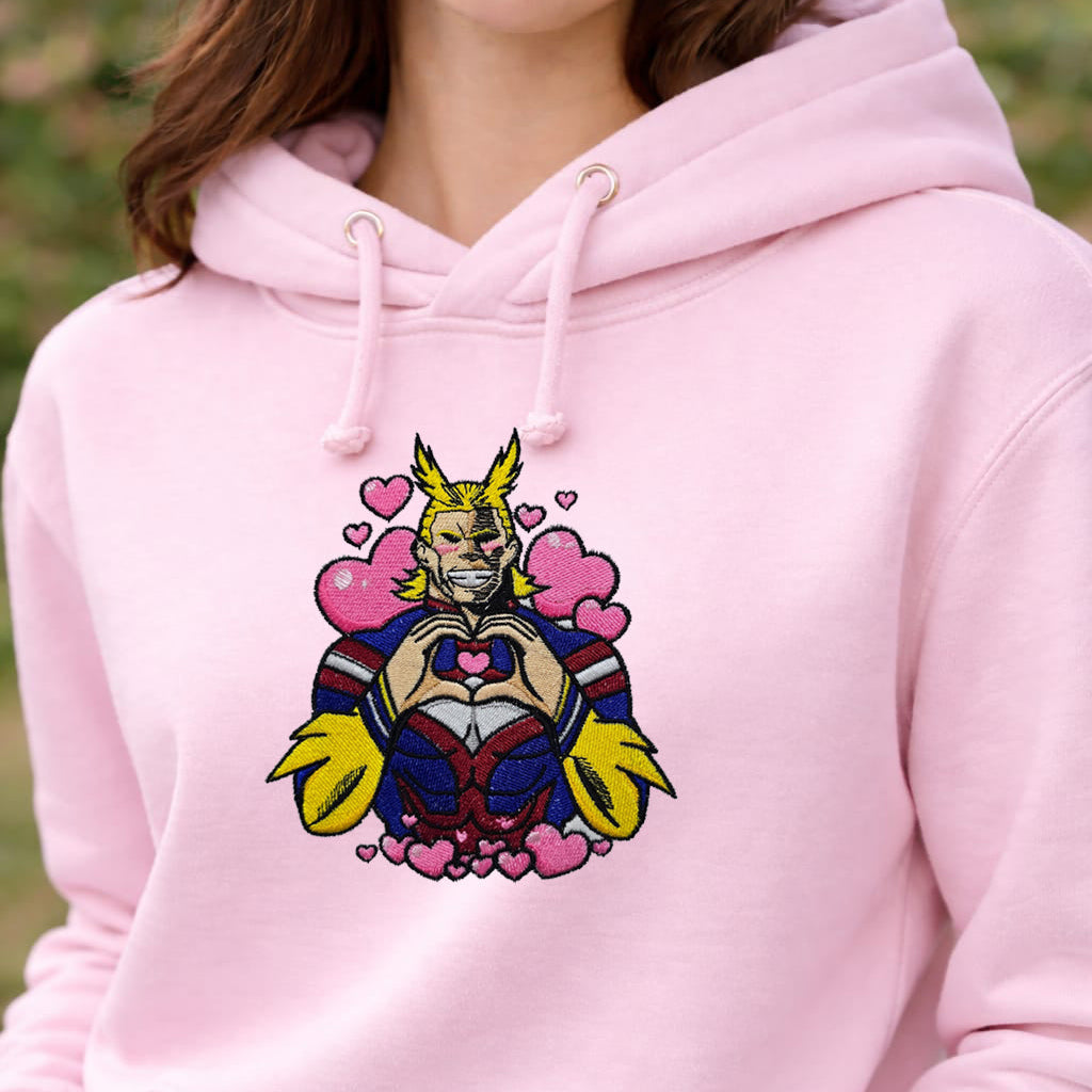 All Might Love Embroidery Design – My Hero Academia Cute Hero Design – Anime Machine Embroidery Design – Digital Download