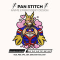 All Might Love Embroidery Design – My Hero Academia Cute Hero Design – Anime Machine Embroidery Design – Digital Download
