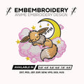 Eevee Embroidery Design – Eevee Cloud Pokemon Anime Machine Embroidery Design – Digital Download