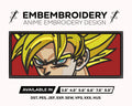 Goku SSJ Face Embroidery Design - Dragon Ball Z Anime Embroidery Design - Super Saiyan Eyes Digital File Machine Embroidery Pattern