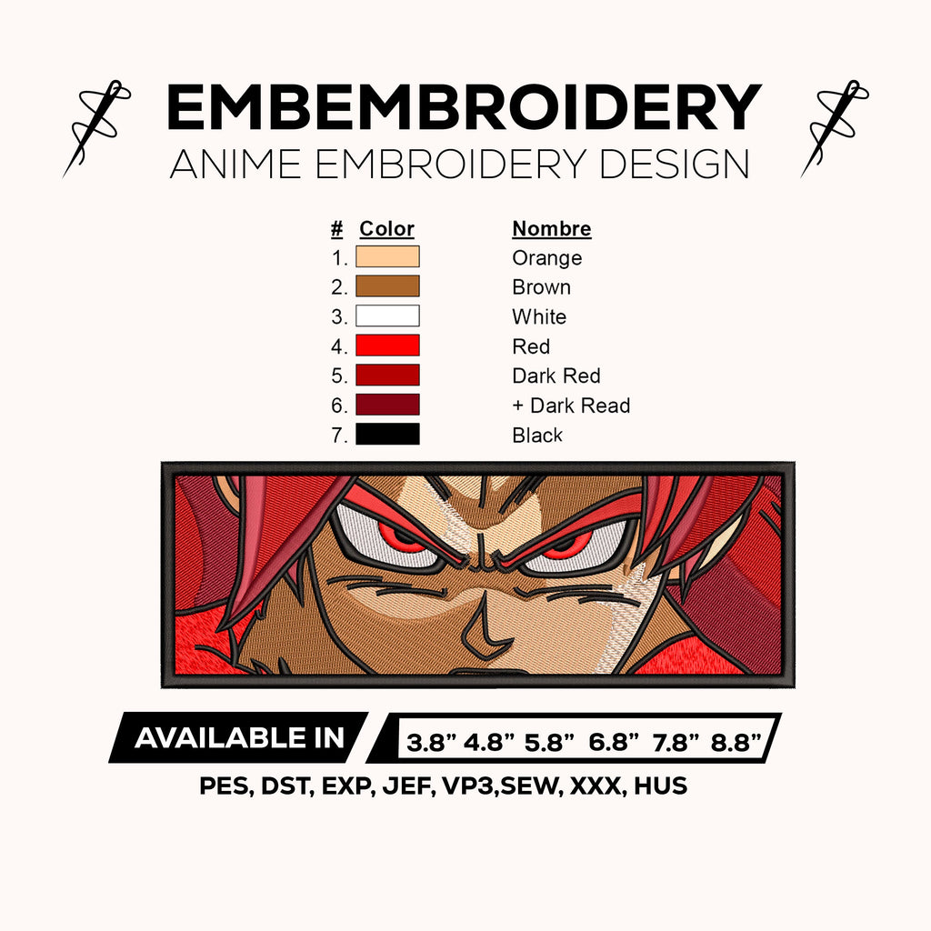 Goku Super saiyan 4 Face Eyes Embroidery Design – Dragon Ball Daima Super Saiyan Anime Machine Embroidery File