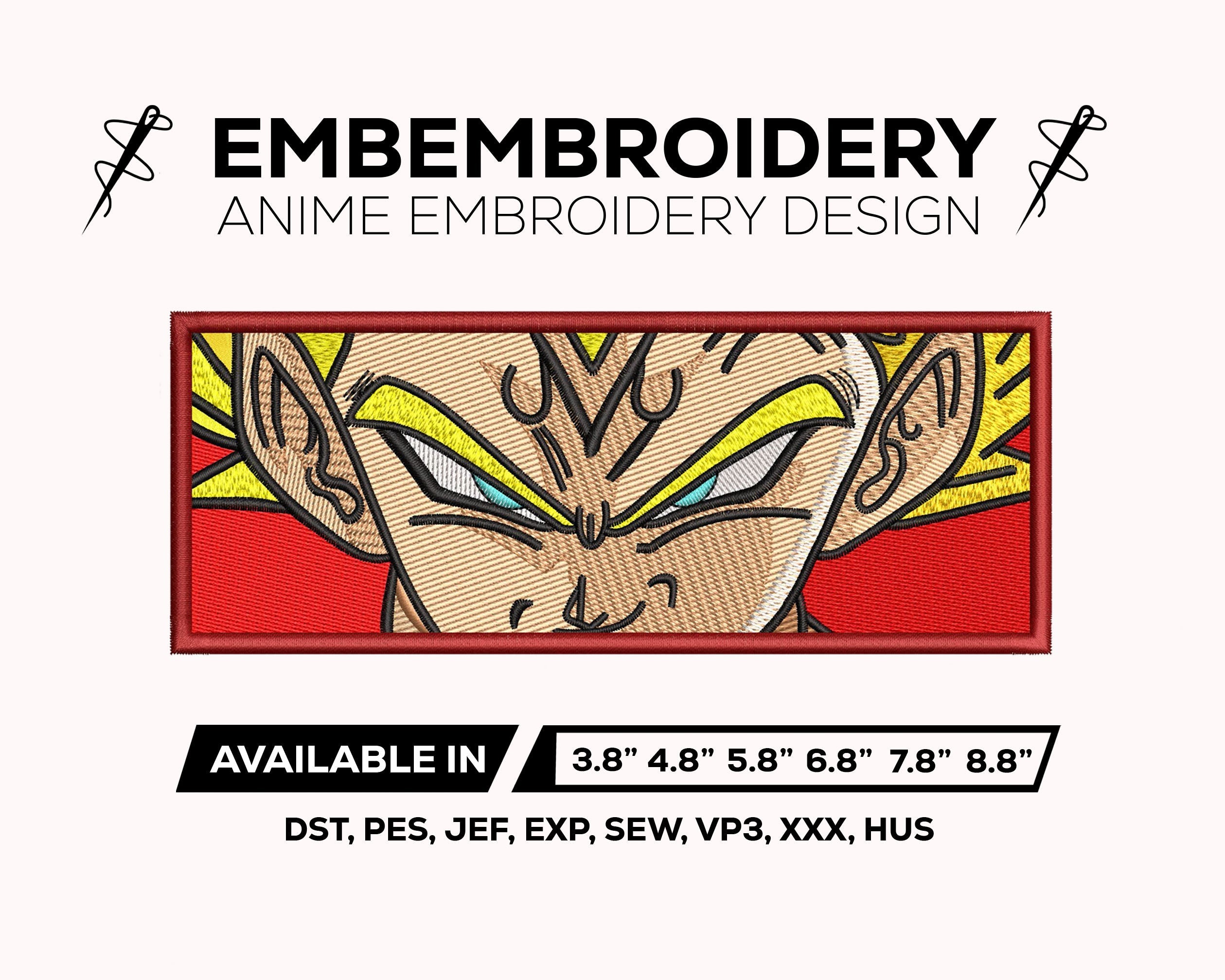 Vegeta Majin Face Eyes Embroidery Design – Dragon Ball Z Super Saiyan Anime Machine Embroidery File