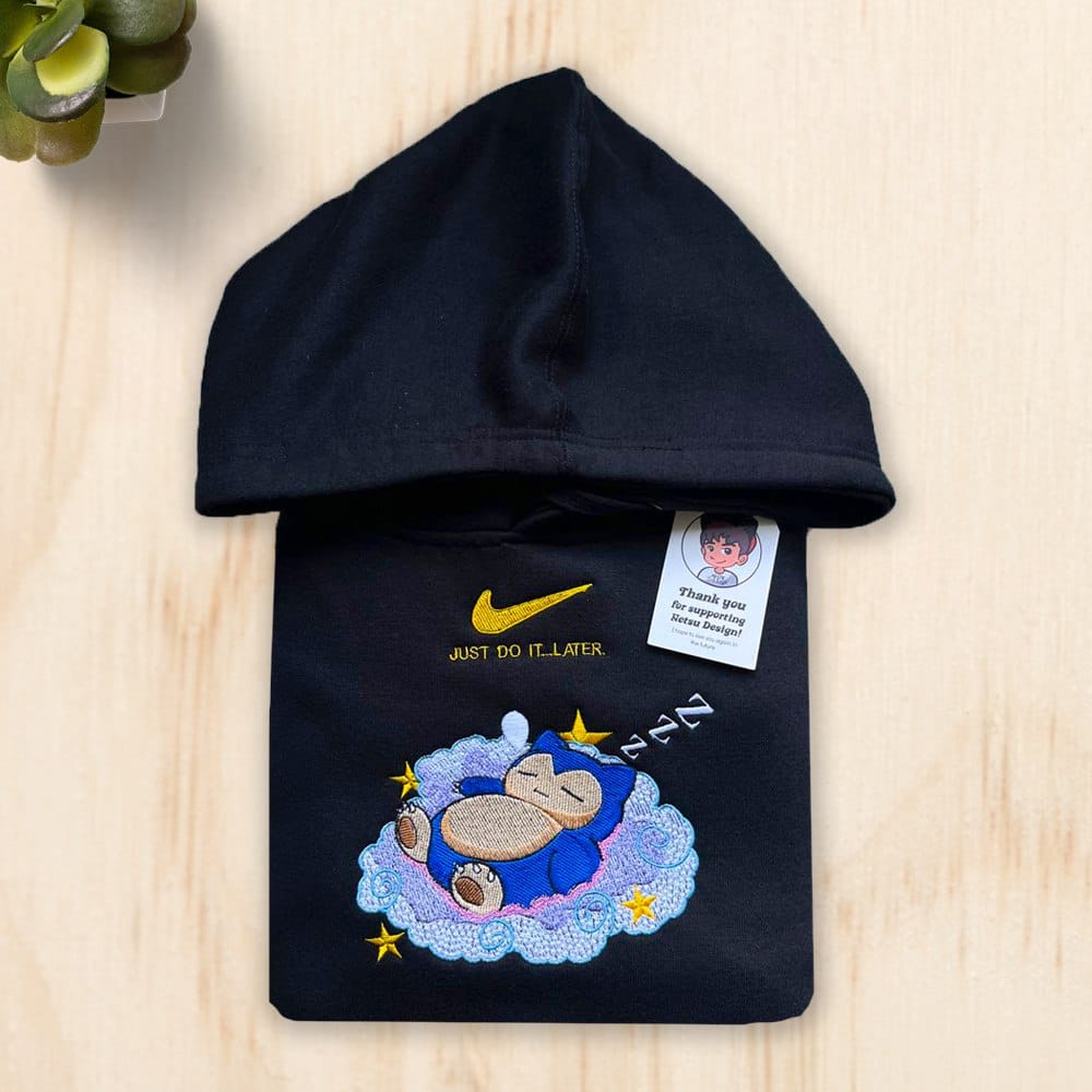 pokemon snorlax embroidered hoodie