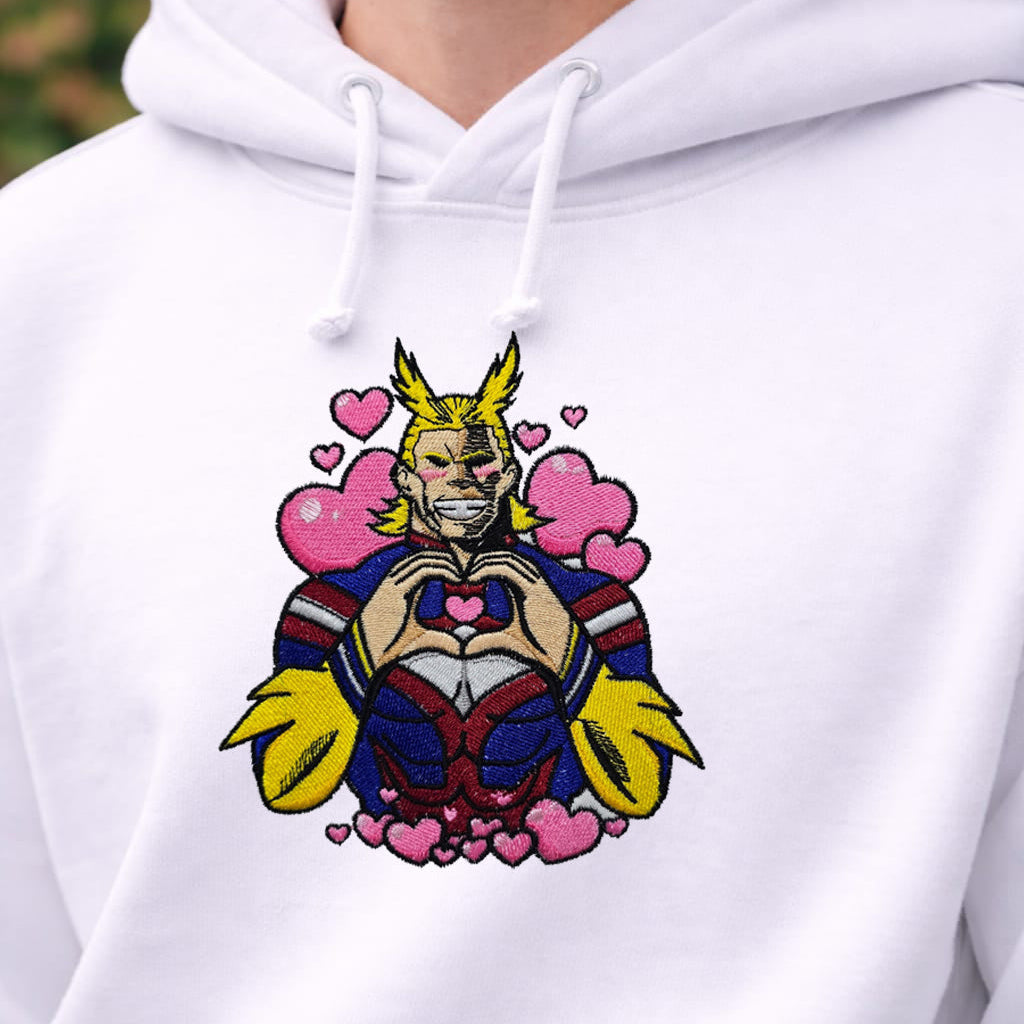 All Might Love Embroidery Design – My Hero Academia Cute Hero Design – Anime Machine Embroidery Design – Digital Download