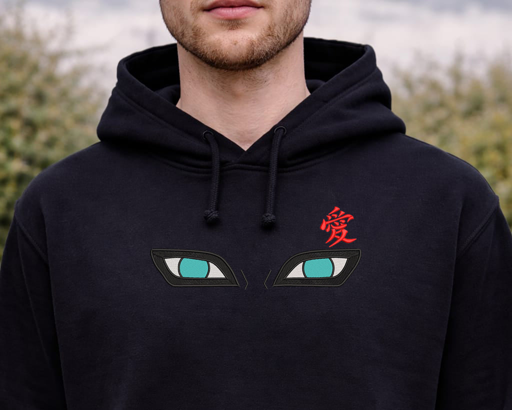 Gaara Eyes Embroidery Design with Love Kanji – Naruto Anime Machine Embroidery File Instant Download – Sabaku no Gaara Uchiha Eyes Embroidery File