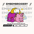Gengar & Clefairy Cute Love Embroidery Design – Pokemon Anime Machine Embroidery Design – Digital Download