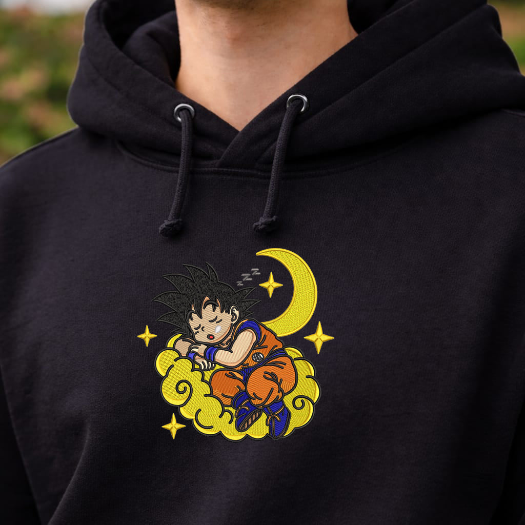 Goku Sleeping on Cloud Embroidery Design – Dragon Ball Anime Machine Embroidery Design – Digital Download