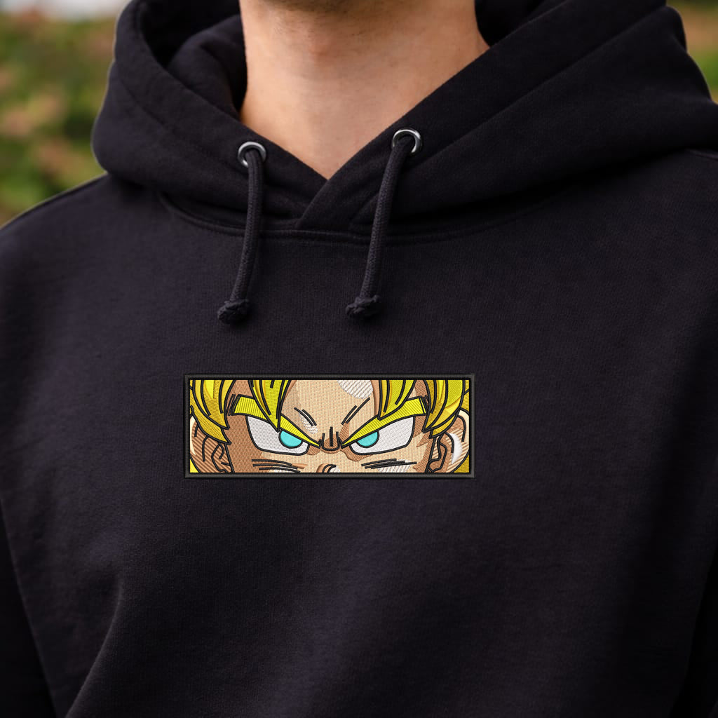 Goku SSJ Eyes Embroidery Design - Dragon Ball Daima Anime Embroidery Design - Super Saiyan Goku Eyes Digital File Machine Embroidery Pattern