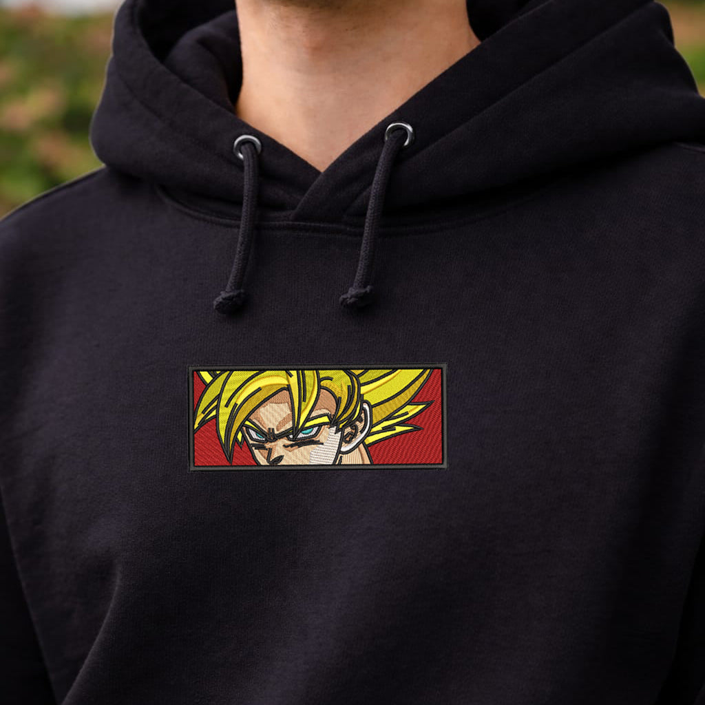 Goku SSJ Face Embroidery Design - Dragon Ball Z Anime Embroidery Design - Super Saiyan Eyes Digital File Machine Embroidery Pattern