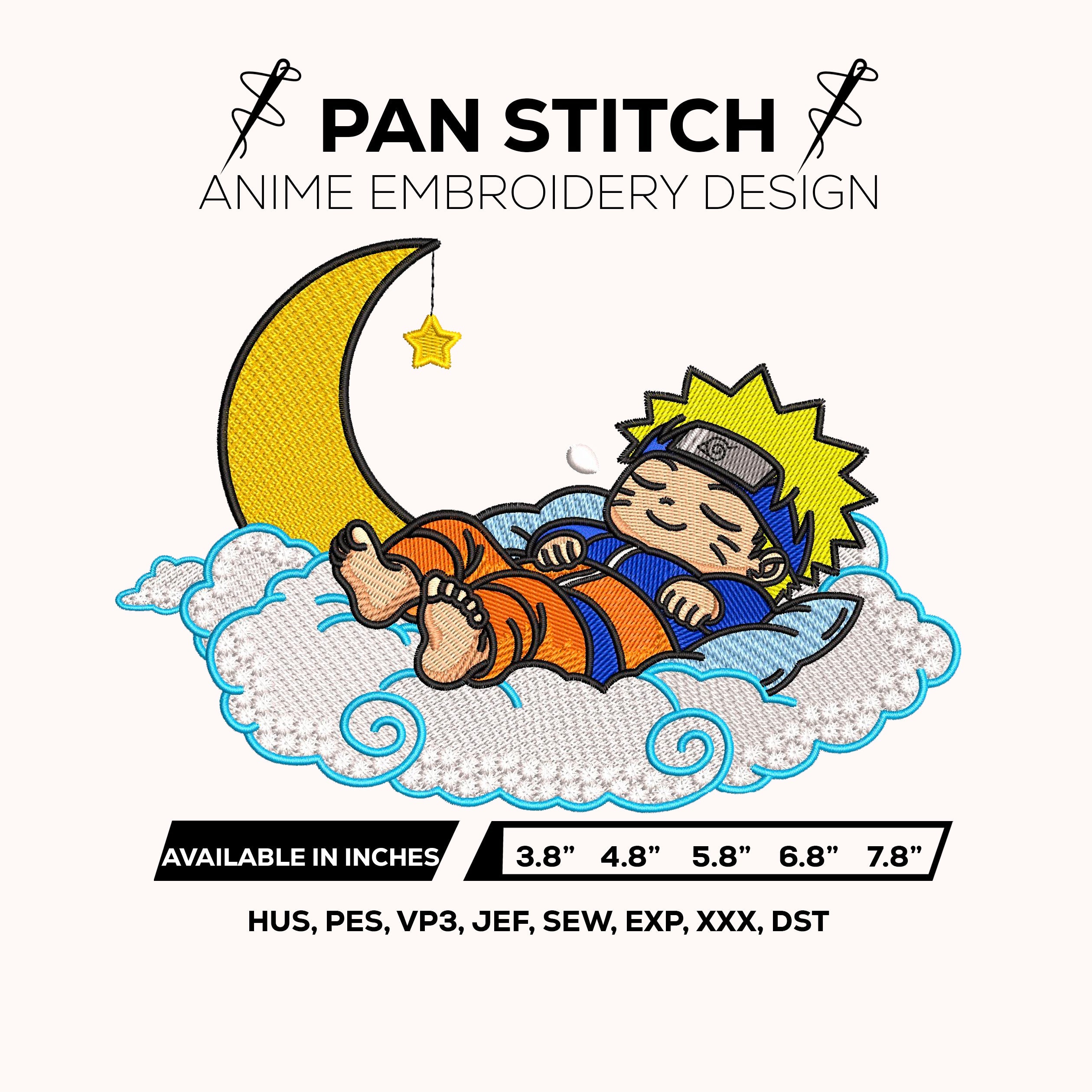 Naruto Sleeping Cloud Embroidery Design – Anime Naruto Machine Embroidery Design – Digital Download