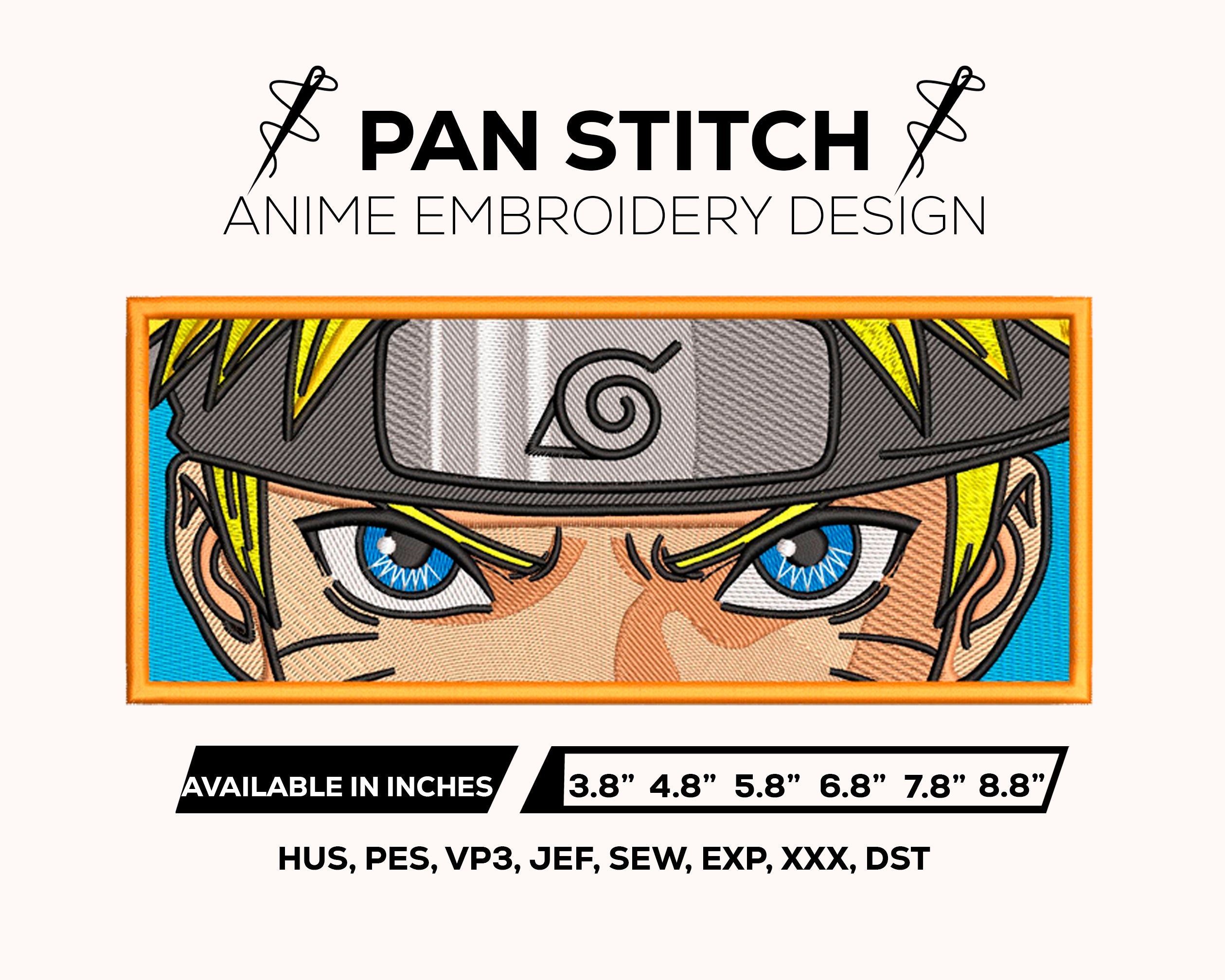 Naruto Eyes Embroidery Design - Naruto Anime Machine Embroidery Design - Ninja Eyes Close Up - Instant Download