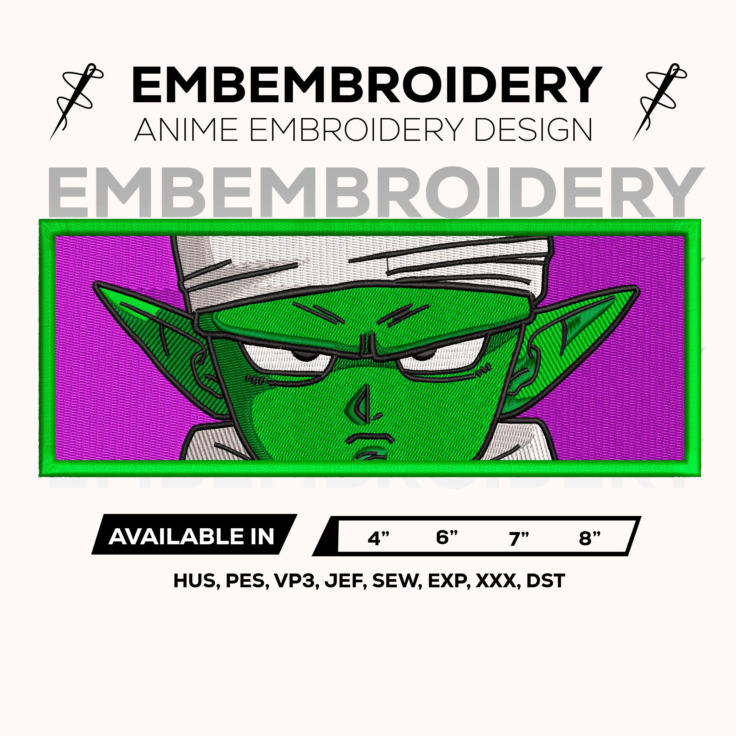 Piccolo Eyes Embroidery Design – Dragon Ball Z Anime Machine Embroidery File Instant Download – Namekian Face Eyes Embroidery Pattern File