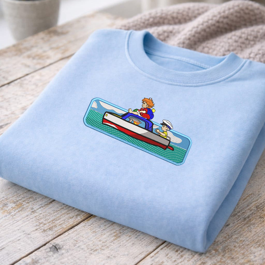 Ponyo and Sosuke Embroidery Design | Anime Machine Embroidery File | Instant Download