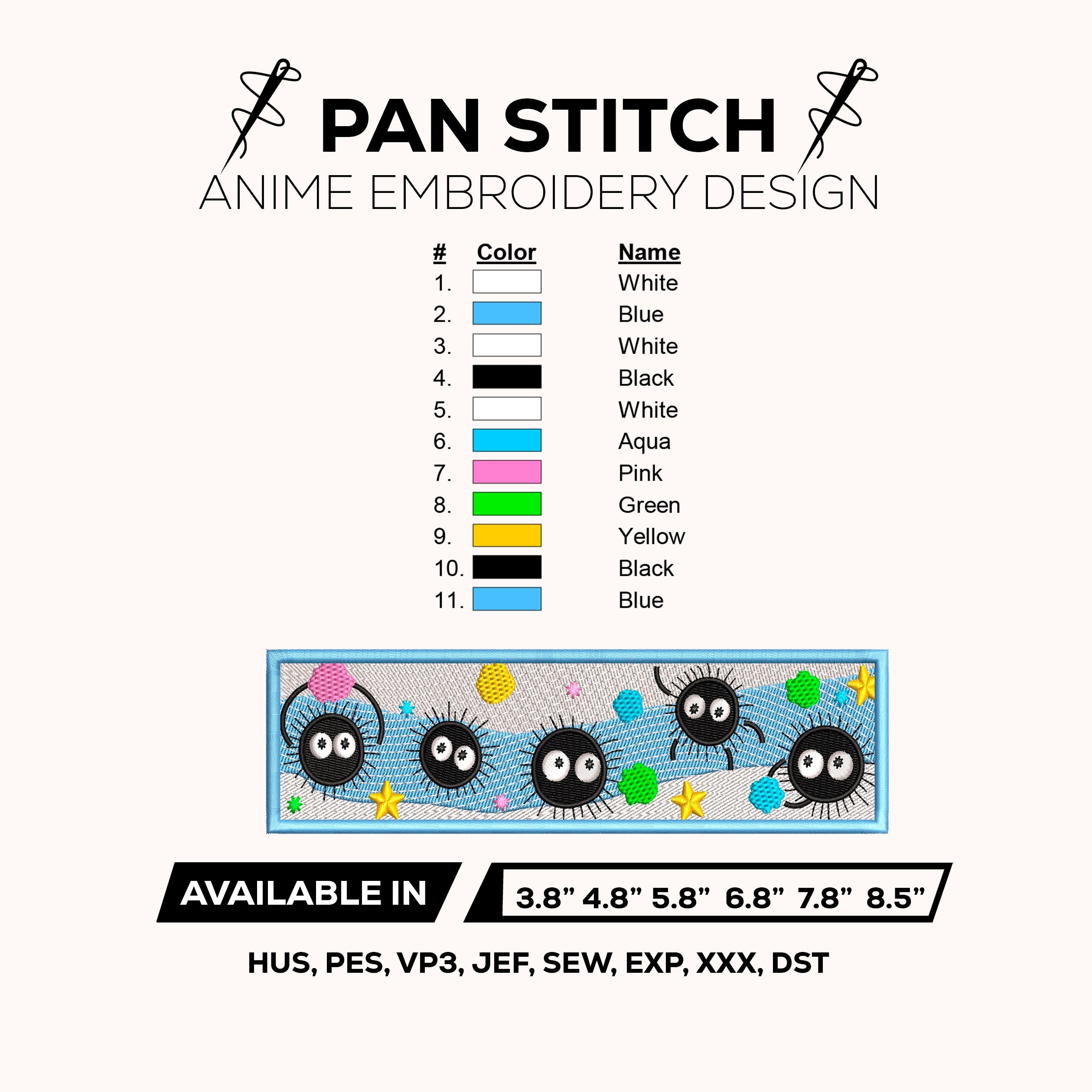 Susuwatari Embroidery Design – My Neighbor Totoro – Anime Machine Embroidery Design – Digital Download