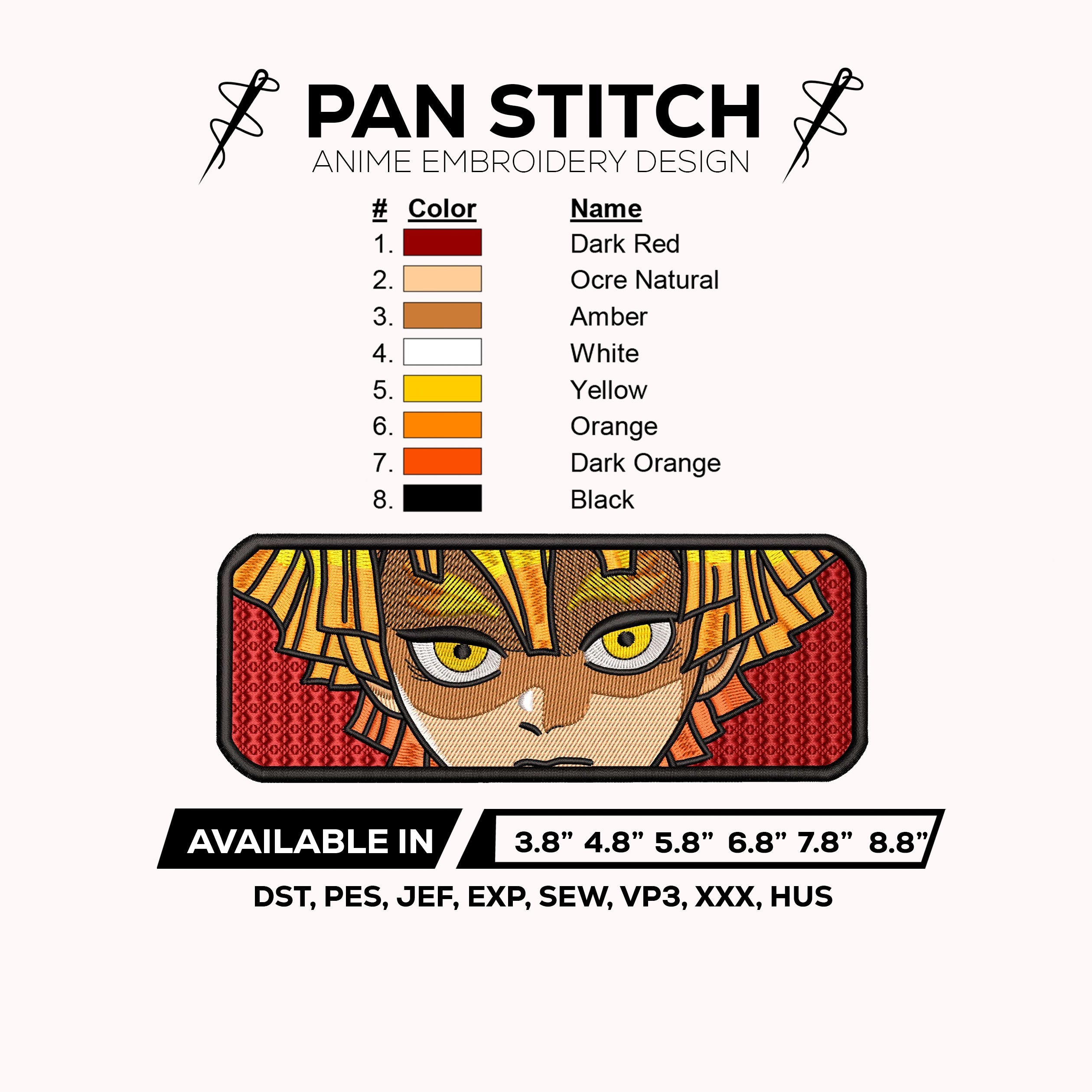 Zenitsu Eyes Embroidery Design – Demon Slayer: Kimetsu no Yaiba Anime Machine Embroidery File Instant Download